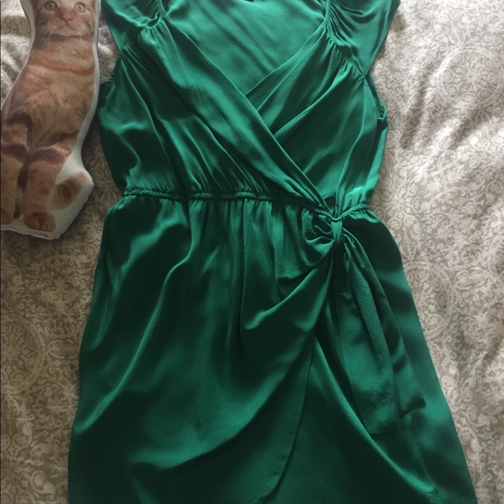 Charlie jade emerald silk dress